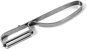 Fackelmann Swivel Peeler Stainless Steel Asparagus Peeler for Fruit and Vegetables (Silver) Quantity: 1 Piece