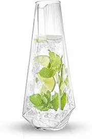 Infiniti Water Pitcher – 43Oz Deluxe Glass Pitcher – Premium Quality Crystal Lemonade Pitcher – Elegant Classic Design – Perfect Sangria Pitcher, Serving Iced Tea, Fruit Infusion, Juice