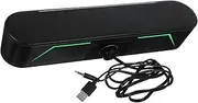 Angoily Desktop Soundbar Compact Standing Speaker for Tablets Led-lit Home Computer Soundbar Stable Audio Transmissi