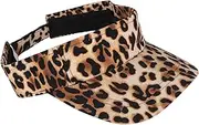 [CATIEBYE] 1Pc Adjustable Leopard Print Sunshade Cap for Women Fashionable Visor Hat for Hiking Camping Fishing Daily Wear Durable Comfortable Summer Accessory