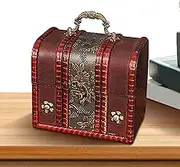 Cileznw Wooden Chest with Lock, Wooden with Lock, Retro Keepsake Trinket Storage Chest | Trinket Box, Box, Letter Box, Jewelry Box with Handle and Lid