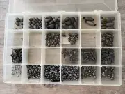Large Lot Fishing Lead Weights Sinkers New 6 Lbs Sorted In Box Bass Pro Shop