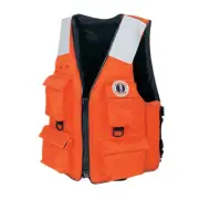 Mustang MV3128T2-2-XL-216 4-Pocket Flotation Vest XL 44-48" USCG Approved Orange
