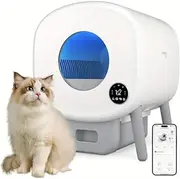 MINYII Self Cleaning Cat Litter Box with Mat & Baffle Plate, 76L+13L Large Capacity, Smart Automatic Cat Litter Box for Multiple Cats, APP Control/Low Noise/Safety Protection