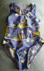 PUMPKIN PATCH Girl's Purple floral ONE PCE SWIMSUIT SIZE 2. Racer Back NEW