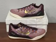 Kobe IX 9 EM Silk Mens 2014 Burgundy/Gold/Cream- Size 12- 646701-676