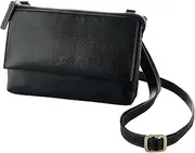 Elecom P-MAP07BK Smartphone Shoulder Shoulder Bag MAPOCHE Horizontal Type B6 Size Compatible with 2 Types of Pockets with Wallet Function Jet Black