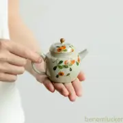Creative Pots Hand Painted Persimmon Kettle Small Chinese Set Infusers Teapot