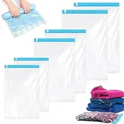 Fuyfyre 6Pcs Roll Up Storage Bags Space Saver Bags Travel Bags Reusable Waterproof Compression Bags No Vacuum Needed, Suitable for Travel/Home Use, Clothes, Towel, Bedding Storage