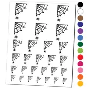 Web Corner With Spider Halloween Temporary Tattoo Water Resistant Set