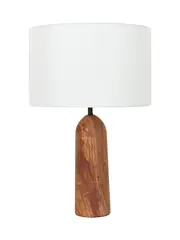 Sandrine 1 Light Tapered Table Lamp in Rose Travertine