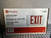 Utilitech LED Exit Sign Red #7097 Battery Back Up New in Box