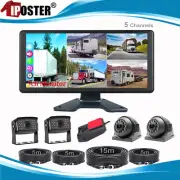 5ch 10.36" IPS Monitor 1080P Backup Camera For Truck Caravan Rear View Reverse