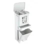 42L Rubbish Bin Pedal Step Dustbin 3 Tiers Recycle Garbage Kitchen Trash Can Sorting Waste Bucket Trashcan House Office Indoor with Wheels
