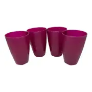 Tupperware Open House 18 oz. Tumbler Cups Set of 4 Dark Magenta