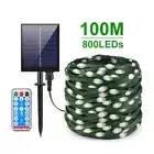 LED Solar String Fairy Lights 100M Christmas Lights Outdoor Garland Solar Lamp