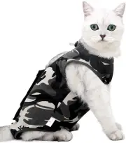 Cat Recovery Suit for Abdominal Wounds or Skin Diseases, Cats After Surgery S...
