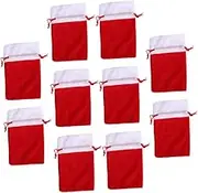 HOMOCONO 10pcs Christmas Velvet Drawstring Bags Festive Present Wrap Holders for Treats Decorations Candy Pouches Enhance Christmas Atmosphere