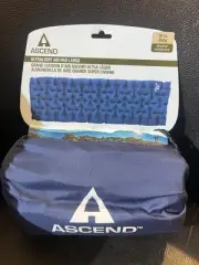 Ascend Ultralight Air Pad 30oz Large 76x30x3 Blue Rugged 75- Denier Polyester