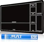 Biouai Stitched MTG Playmat for MTG Magic The Gathering - Play Mat with Tube Case for MTG Card Game Playing (Black Zones)
