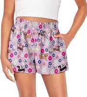 [SCRAWLGOD] Shorts for Girls 1-16 Years Old Girls Athletic Shorts Kids Summer School High Waist Butterfly Shorts