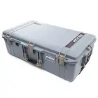 Silver & Tan Pelican 1615 Air case No Foam. With wheels.