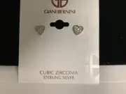 Giani Bernini Sterling Silver Cubic Zirconia Heart stud Earrings