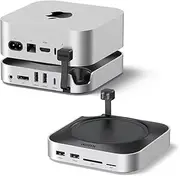 UGREEN Mac mini M4 Dock and Stand with 8K DisplayPort, 10 Ports Docking Station with M.2 NVMe SSD Enclosure, USB-C and USB-A 10Gbps Data Ports, SD/TF Card Slot, 3.5mm Audio for Mac mini M4/ M4 Pro
