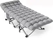 JSEIAJB Folding Camping Cot for Adults Portable Outdoor Bed Heavy Duty Sleeping Cots for Camp with Pillow and Carry Bag