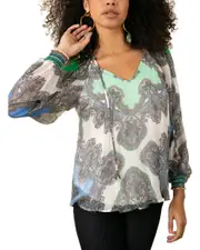 Hale Bob Willa Silk-Blend Blouse