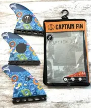 Captain Fin CF Pool Party Futures Thruster Fin Set - Blue - M - New