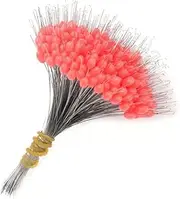 300pcs Float Rubber Stopper Fishing Rubber Bobber Beads Stopper Bean Fish Line Accessories for 2.5-5.0 Line Red