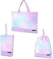 COLORFUL CANDY STYLE NK982800 Bag with Reflector, 3 Piece Set, Water Repellent, Lightweight Type, Shoe Case, Drawstring Bag, Large Lesson Bag, Gymnastics Bag, Preparation for School Admission, Cute