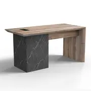 Modern Furniture LOGAN 150cm Executive Desk Reversible - Warm Oak & Black