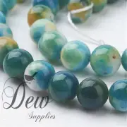 About 51pcs x Jade Beads Strands, Natural White Jade Stone, Dyed, Round, 8mm
