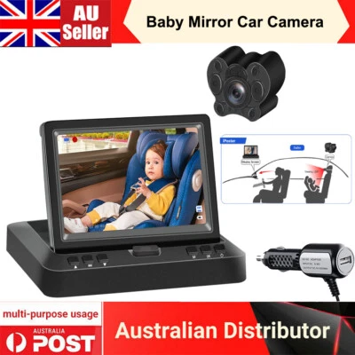 4.3" Foldable Screen DVR Monitor Rear View Mirror Camera Car Back Seat Baby Kit