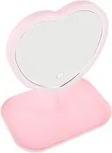 Rechargeable LED Makeup Mirror Heart Shape Table Mirror for Women Portable Design with Exquisite Reflectivity for Daily Makeup Low Light Conditions