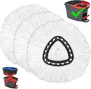 Microfiber Mop Head for OCedar Clean Pad Spin Mop Refill for O-Cedar EasyWring Mop Easy Cleaning Mop Head, 3 Pack, White, 3