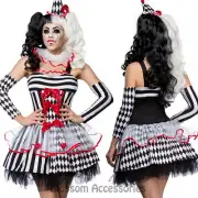 K149 Ladies Circus Harlequin Clown Cirque Jester Halloween Fancy Dress Costume
