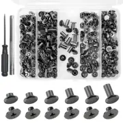 122 Pack Snap Button Kit, 6 Sizes Chicago Screws Leather Assorted Kit, for DI...