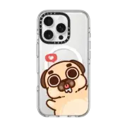 iPhone 16 Pro Clear Case MagSafe Compatible Puglie Pug Lickie