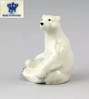 9942220 Porcelain Figurine Wagner & Apel Seated Polar Bear H10cm