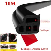 10M L-Shape Car Door Rubber Seal Strip Hood Trim Edge Moulding Weatherstrip