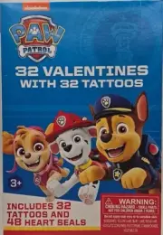 Nickelodeon - PAW PATROL - 32 Valentines with 32 Tattoos and 48 Heart Seals