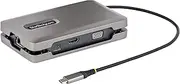 StarTech.com USB-C Multiport Adapter with USB-C DP Alt Mode Video Output/4K HDMI 2.0/VGA, USB-C Dual Monitor Docking Station, 100W PD Pass-Through, USB Type C Mini Dock/MST Adapter Hub (DKM31C3HVCPD)