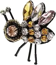 Iron on Sew On Beaded Bee Rhinestones Patch Sewing Clothes Applique Yellow