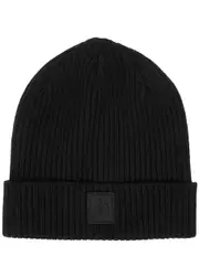 Moose Knuckles Mariner Ribbed Merino Wool Beanie - Black One Size