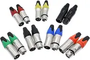 CCWUTQF 10Pcs XLR Connector Audio Plug Microphone Plug 3pin Speaker Connector Male & Female Colour mic Connector(Black female10pc)