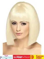 Blonde Coquette Bob Costume Short Wig Fringe Celebrity Flapper Pop Star