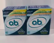o.b. Tampons Multipack | Non-Applicator Unscented | Regular/Super/Super 40 count